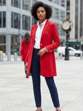 Tommy Hilfiger Red Tailored Blazer Coat